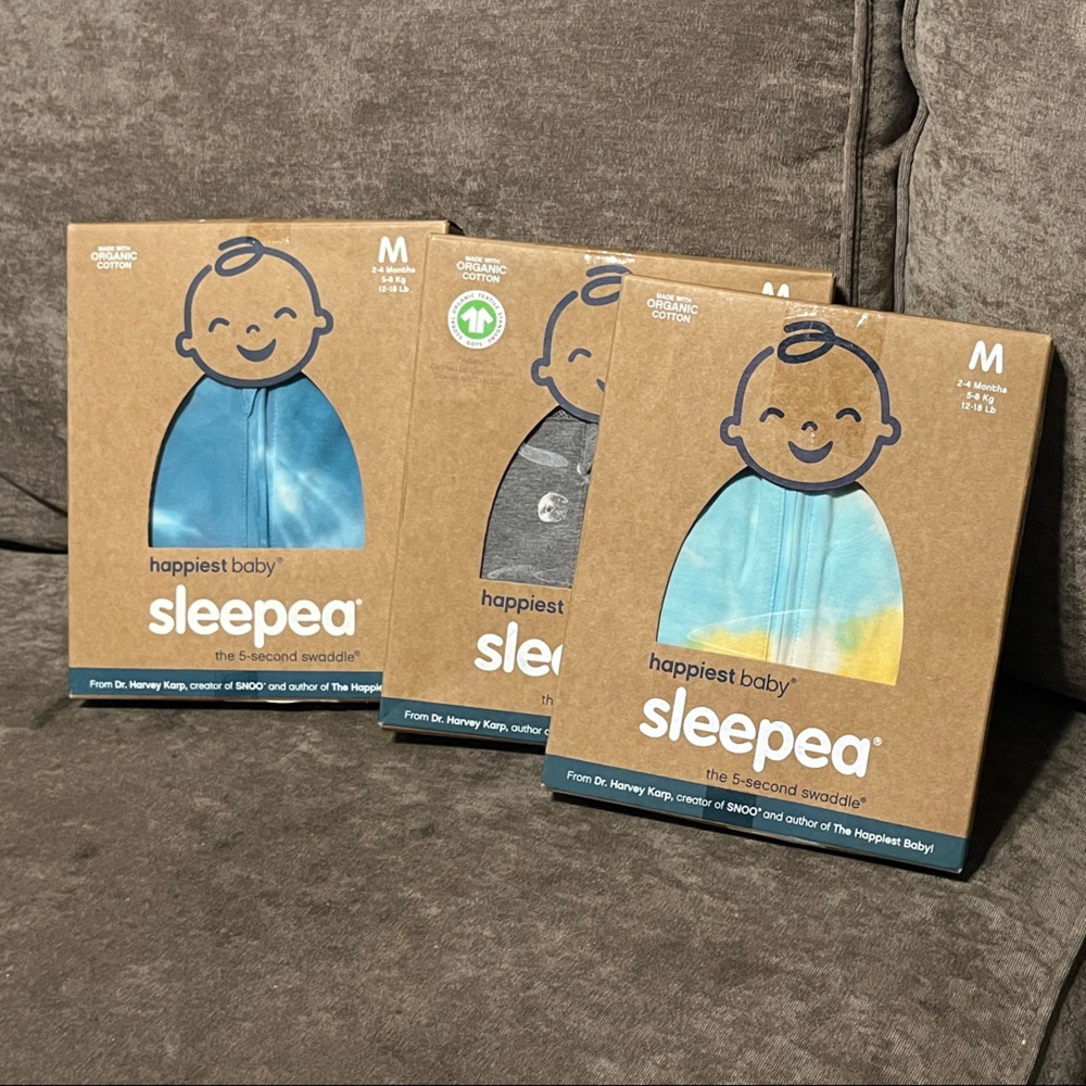 Sleepea Baby Sleep Sacks - Blue, Gray, Blue Tie-Dye (Set of 3)